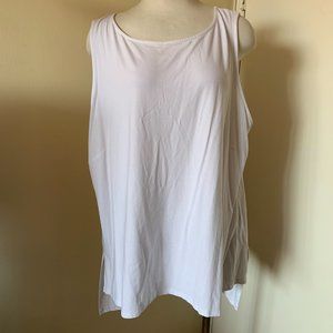 EILEEN FISHER JERSEY WOMEN WHITE HI-LOW TEE SIZE 3X 95% VISCOSE 5%